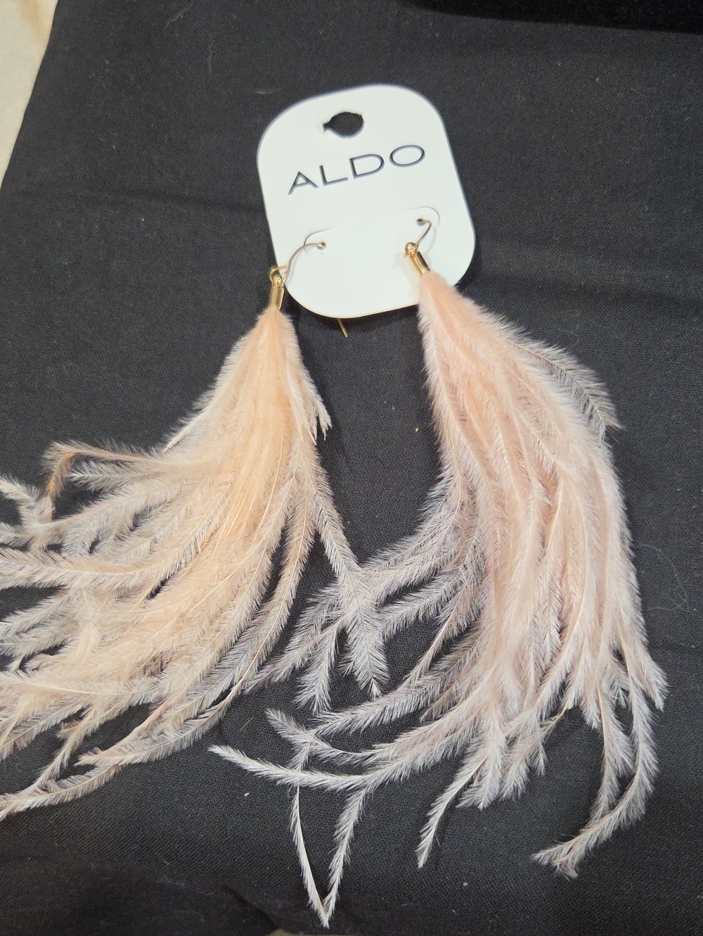 ALDO PINK FEATHER EARRINGS